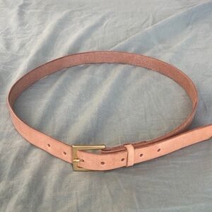 Tan Leather Italian Belt with Gold Buckle